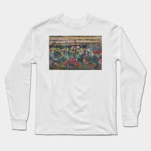 Peony Garden by Claude Monet Long Sleeve T-Shirt